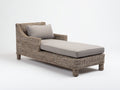 Tumbonas de ratán gris beige 185x75x88 cm para jardín - diseño moderno reclinado