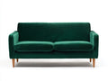 Sofás 2 plazas terciopelo verde 135x80x84 cm para salón - estilo contemporáneo