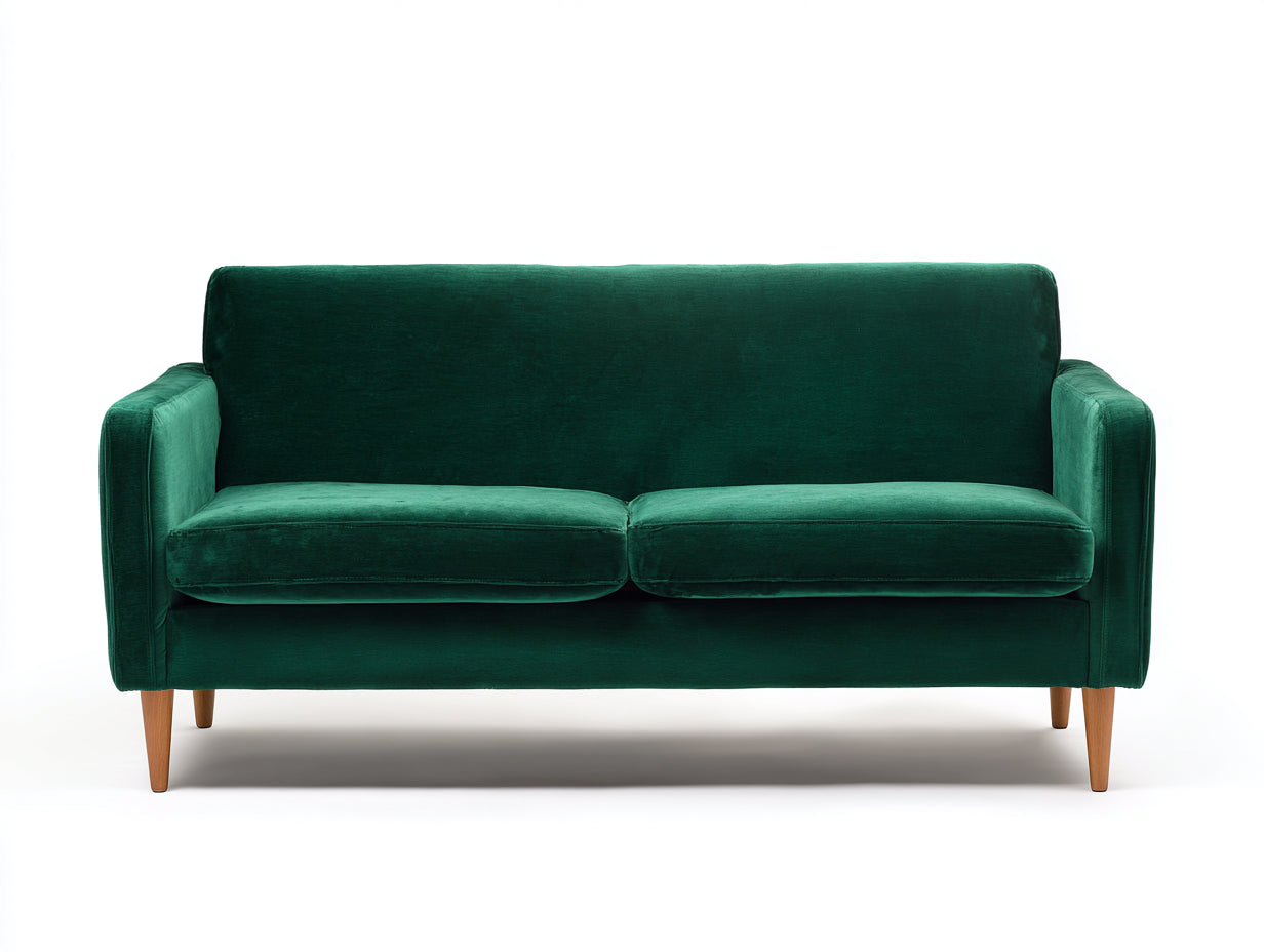 Sofás 2 plazas terciopelo verde 135x80x84 cm para salón - estilo contemporáneo