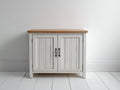 Aparadores 90x40x85 cm - madera blanca y marrón - 2 puertas - estilo rústico moderno