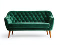 Sofás 2 plazas terciopelo verde 182x87x84 cm para salón - diseño moderno capitoné