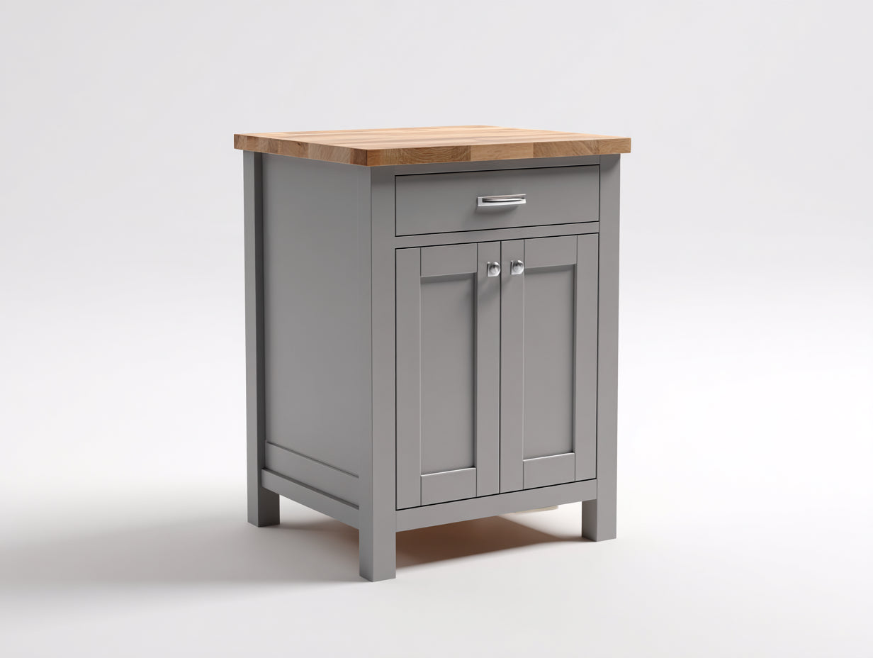 Aparadores 70x40x90 cm - madera gris y marrón - 2 puertas y 1 cajón - estilo moderno rústico