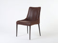 Sillas de comedor 50x58x88 cm - cuero sintético marrón y metal negro - asiento tapizado - estilo industrial