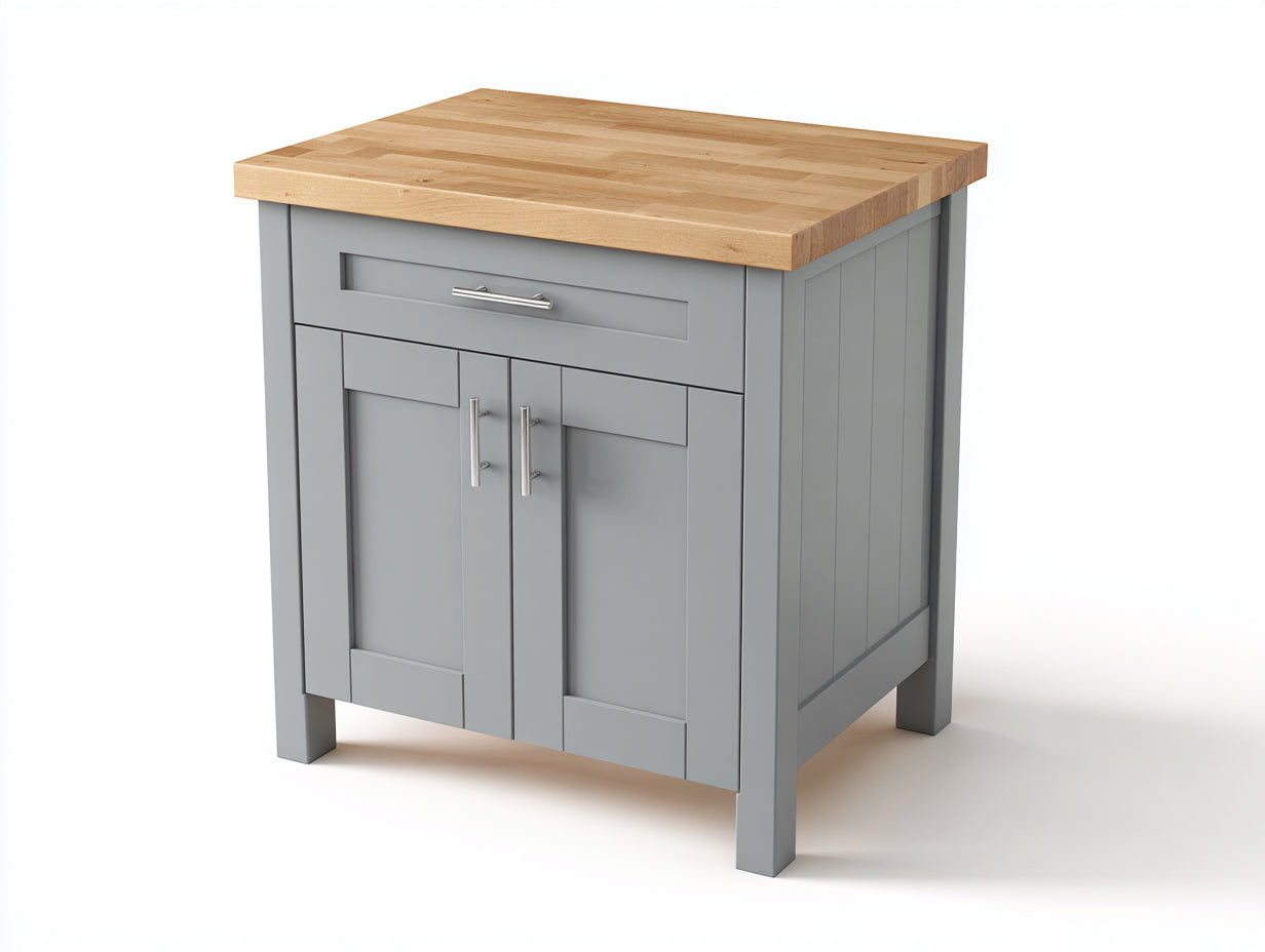 Aparadores Aparador madera 85x45x90 cm Gris y Natural con cajón - Estilo moderno