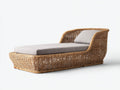 Tumbonas 200x78x82 cm - ratán natural marrón-gris - respaldo curvado - estilo moderno